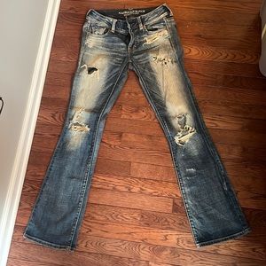 American eagle jeans kick boots superstretch size 2